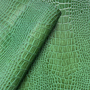 Clearance Green Embossed Animal Leatherette