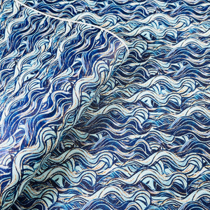 Sea Waves Mix Print Leatherette