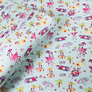 Clearance Flamingos Summer Mix Print Leatherette