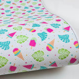 Ice cream leaf Summer Mix Print Leatherette