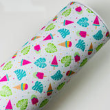 Ice cream leaf Summer Mix Print Leatherette