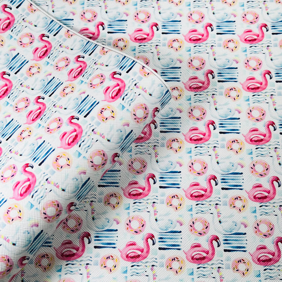 Clearance Summer Mix Print Leatherette (Flamingo and Donut)