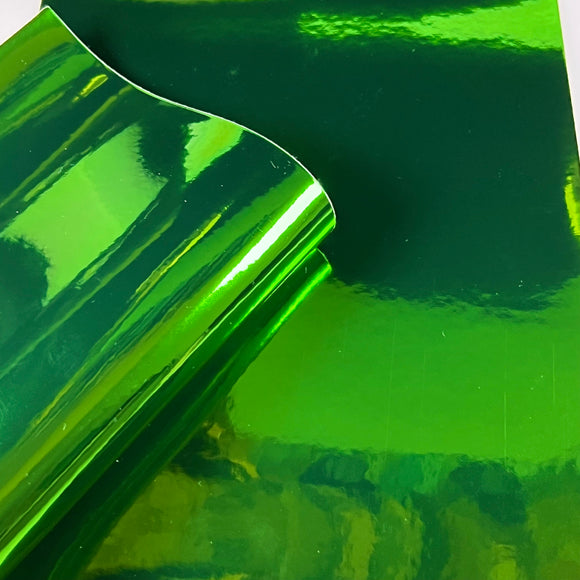 Green Mirrored Plain Leatherette