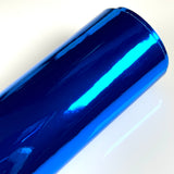 Blue Mirrored Plain Leatherette