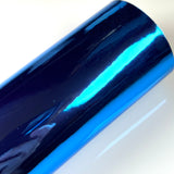 Light Blue Mirrored Plain Leatherette