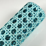 Clearance Jade Green Lace Glitter Leatherette