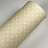 Dotty Creamy Yellow Mix Print Leatherette