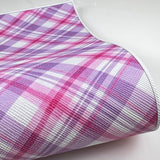 Purple Checked Mix Print Leatherette