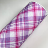 Purple Checked Mix Print Leatherette