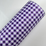 Mix Print Purple Gingham Checker Leatherette
