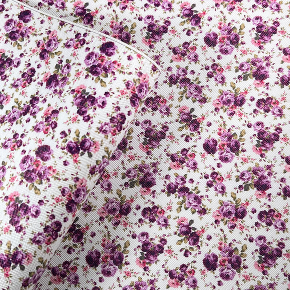 Flower Mix Print Leatherette