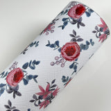 Red Flower Mix Print Leatherette
