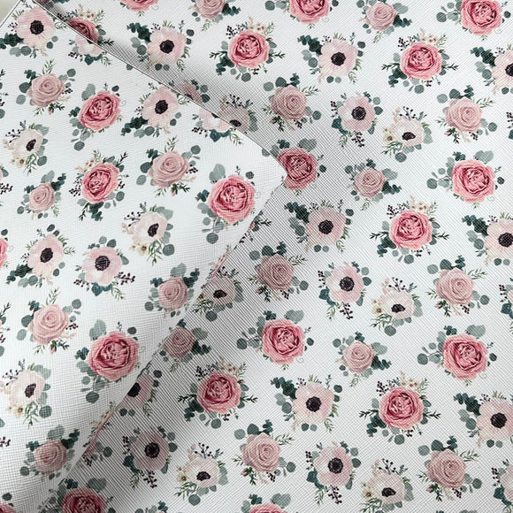 Rose Flower Mix Print Leatherette