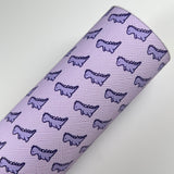 Purple Little Dinosaur Animal Mix Print Leatherette