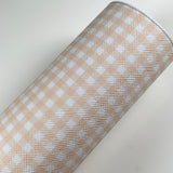 Clearance Mix Print Creamy Gingham Checker Leatherette