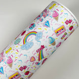 Rainbow Donut Unicorn Mix Print Leatherette