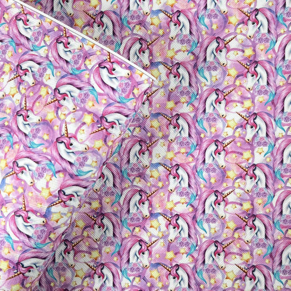 Purple Unicorn Mix Print Leatherette