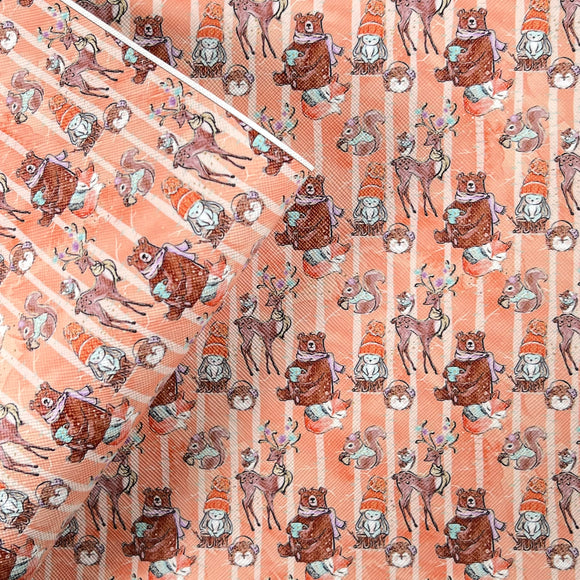 Clearance Squirrel Autumn Mix Print Leatherette