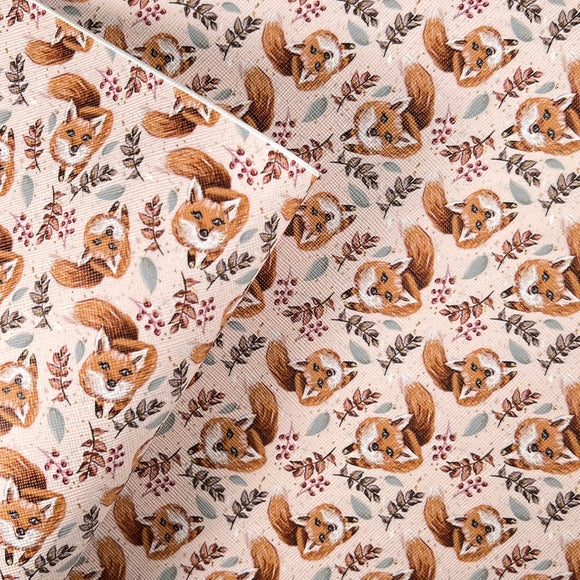Fox Autumn Mix Print Leatherette