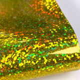 Clearance Golden Holographic Dot Leatherette