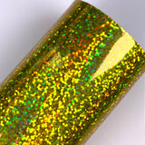 Clearance Golden Holographic Dot Leatherette