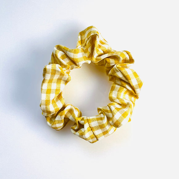 Clearance School Gingham Yellow Scrunchies