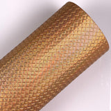 Metallic Golden Checker Embossed Leatherette