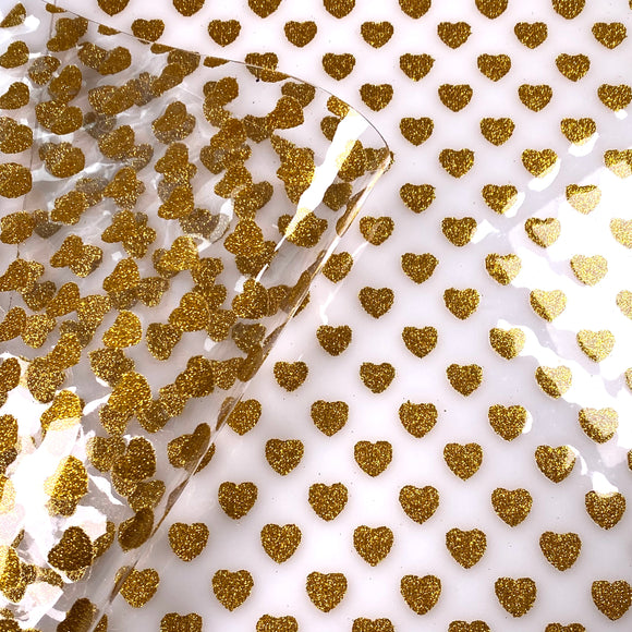 Clearance Valentine Glitter Golden Heart Transparent Jelly