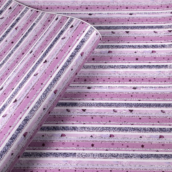 Pastel Stripes Mix Print Leatherette