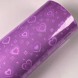 Clearance Valentine Holographic Purple Heart Leatherette