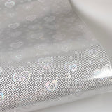 Clearance Valentine Holographic Light Grey Heart Leatherette