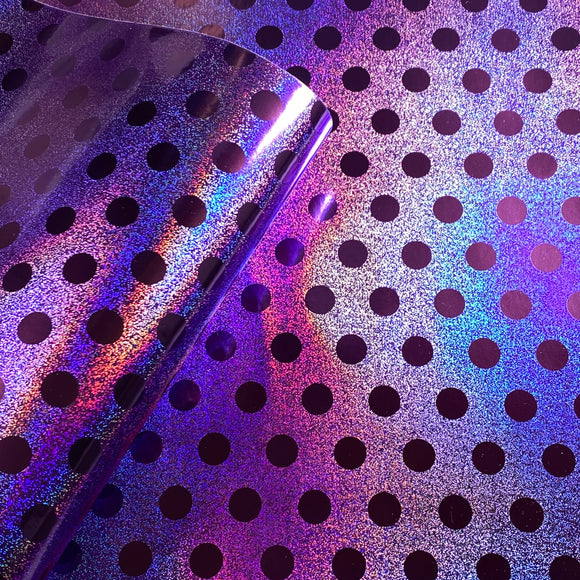 Purple Holographic Big Dot Leatherette