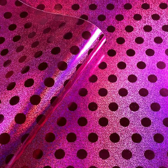 Cherry Holographic Big Dot Leatherette