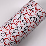Black & Red Valentine Heart Mix Print Leatherette