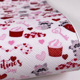 Valentine Raccoon Heart Mix Print Leatherette
