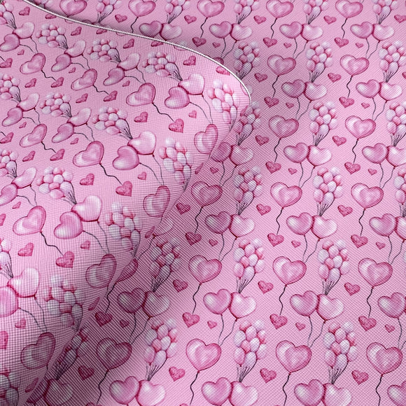 Pinky Valentine Heart Mix Print Leatherette
