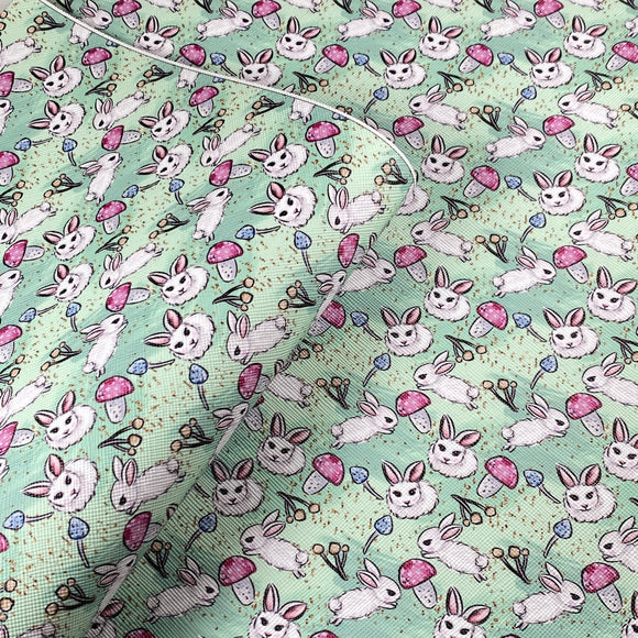 Active Bunnies Easter Mix Print Leatherette