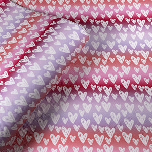 Valentine Hearts Mix Print Leatherette