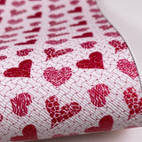 Red Valentine Heart Mix Print Leatherette