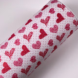 Red Valentine Heart Mix Print Leatherette