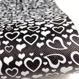 Black Heart Valentine Heart Mix Print Leatherette