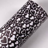 Black Heart Valentine Heart Mix Print Leatherette