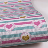 Valentine Golden Pinky Hearts Mix Print Leatherette