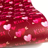 Kiss Valentine Heart Mix Print Leatherette