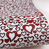 Big & Small Valentine Heart Mix Print Leatherette