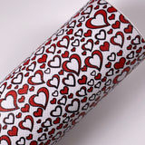 Big & Small Valentine Heart Mix Print Leatherette