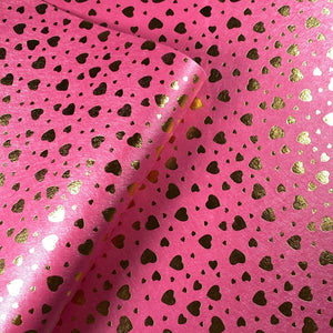 Pinky Metallic Valentine Heart Leatherette