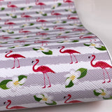 Flamingo with Flower Animal Mix Print Leatherette