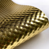 Metallic Golden Embossed Gingham Checker Leatherette